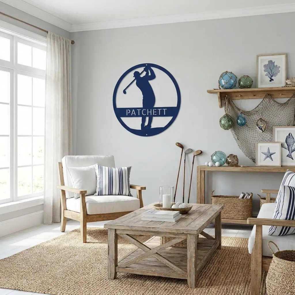 Personalized Golfer Metal Wall Art Custom Name Golf Sign Man Cave Decor Golf Gift for Dad Golf Lover Metal Wall Sign Outdoor Decor
