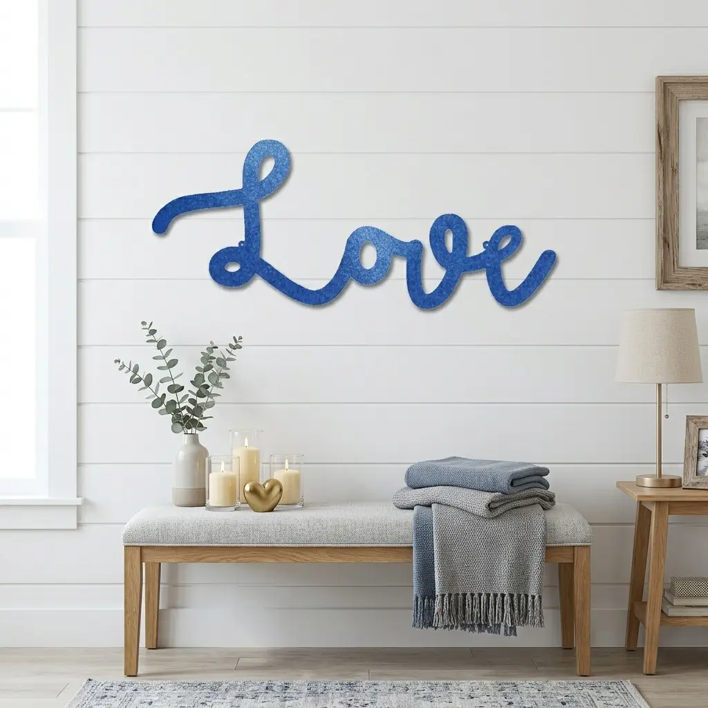 Love Script Metal Word Art Wall Sign