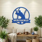 Baseball Player Custom Name Metal Art Wall Sign