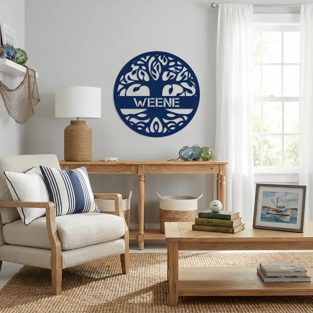 Personalized Tree of Life Metal Wall Art – Custom Family Name Sign – Tree of Life Metal Decor – Nature Inspired Family Wall Decor