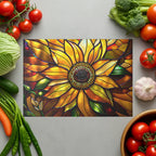 Vibrant Sunflower Glass Cutting Board, Kitchen Decor, Gift for Home Chefs, Unique Kitchen Accessories, Summer Gathering Decoration