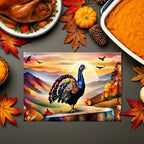 Glass Cutting Board — Colorful Turkey Sunset Kitchen Cutting Board, Autumn Farmhouse Décor