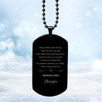 Bonus Dad Black Dog Tag Stainless Steel Engraved Necklace - Always follow your dreams, never forget how amazing you are, Birthday Christmas Gifts Jewelry