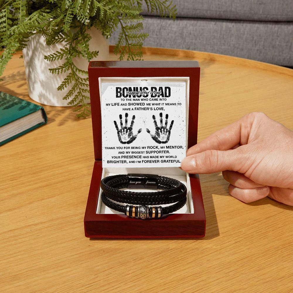 Bonus Dad Happy Father's Day You Are My Rock Leather Bracelet