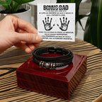 Bonus Dad Happy Father's Day You Are My Rock Leather Bracelet