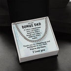 Bonus Dad Thanks for Stepping Up Cuban Link Chain Necklace