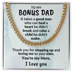 Bonus Dad Thanks for Stepping Up Cuban Link Chain Necklace