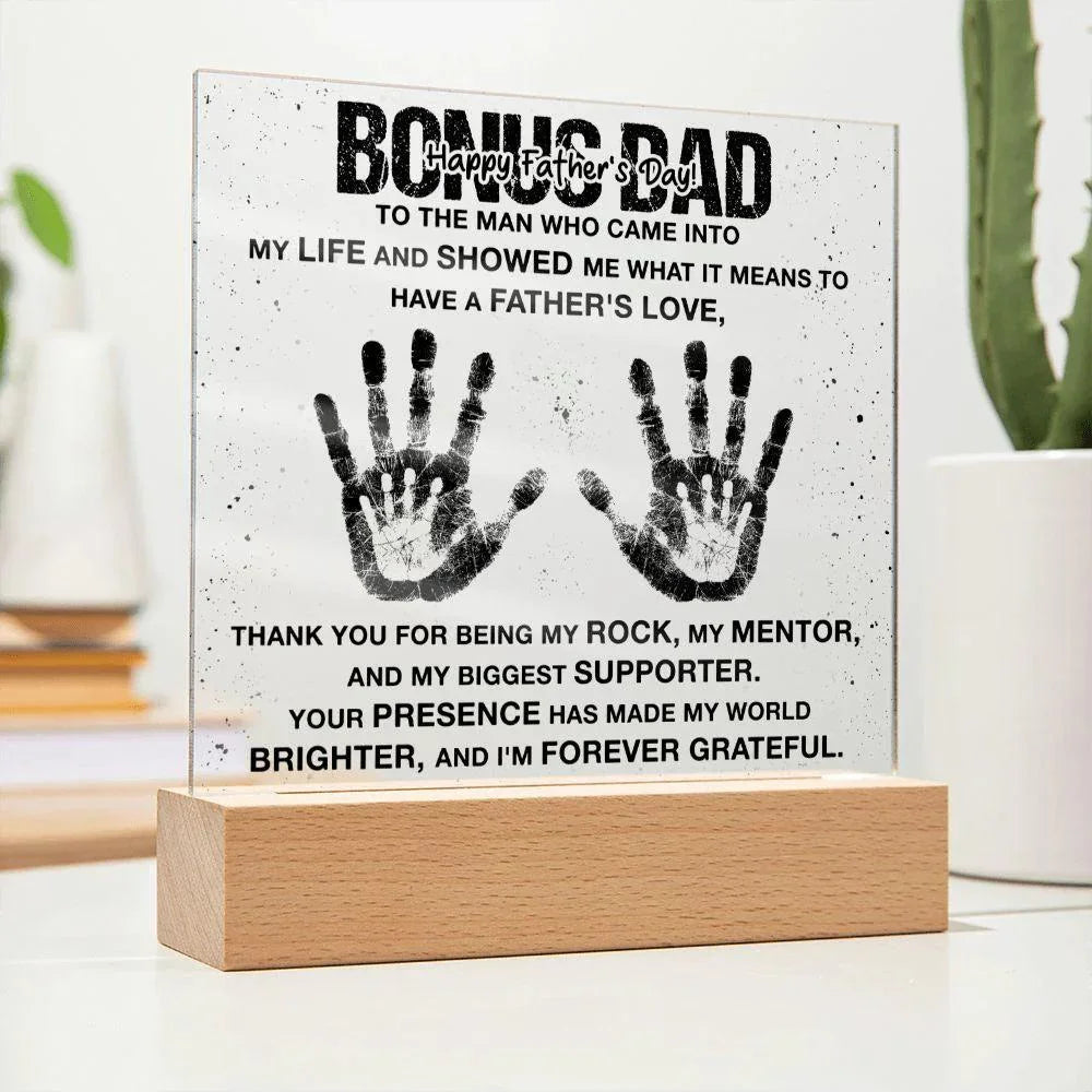 Bonus Dad You are my Rock Acrylic Plaque