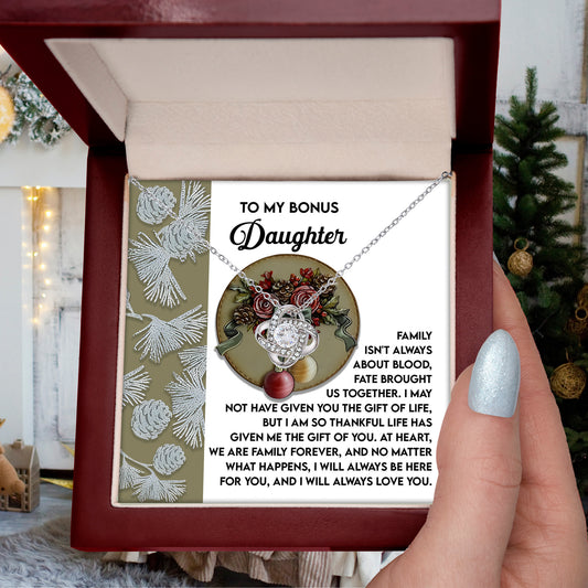 Gift for Bonus Daughter - Gift Of You - Love Knot Pendant Necklace - Mallard Moon Gift Shop