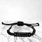Bonus Daughter Inspirational Black Rope Leather Engraved Bracelet Birthday Christmas Gifts - Behind you, all your memories, before you, all your dreams, around you, all who love you, within you, all you need