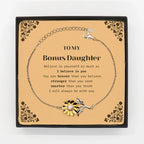 Bonus Daughter Sunflower Bracelet You are braver than you believe, stronger than you seem, Inspirational Birthday, Christmas Gifts