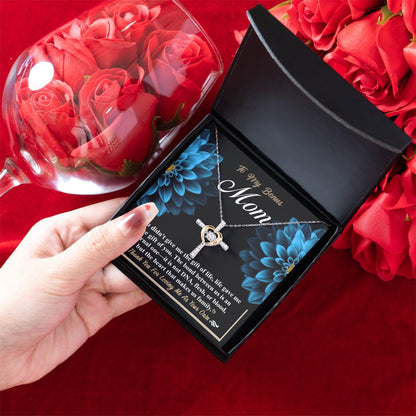 Bonus Mom Cross Pendant Necklace Thank You For Loving Me As Your Own - Mallard Moon Gift Shop