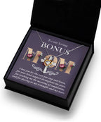 Bonus Mom Cross Pendant Necklace Thank You for Your Kindness Throughout the Years