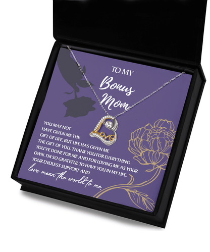 Bonus Mom Gift Thank You for Everything Heart Pendant Necklace - Mallard Moon Gift Shop