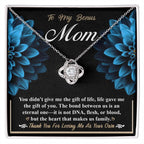 Bonus Mom Love Knot Pendant Necklace Thank You for Loving Me as Your Own