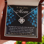 Bonus Mom Love Knot Pendant Necklace Thank You for Loving Me as Your Own