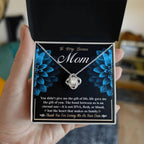 Bonus Mom Love Knot Pendant Necklace Thank You for Loving Me as Your Own