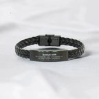 Bonus Son Long Distance Relationship No matter the miles that separate us, Our Bond Remains Unbreakable Braided Leather Bracelet Birthday Graduation Christmas Unique Gifts