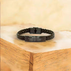 Bonus Son Long Distance Relationship No matter the miles that separate us, Our Bond Remains Unbreakable Braided Leather Bracelet Birthday Graduation Christmas Unique Gifts