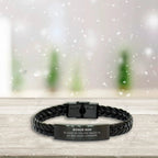 Bonus Son Long Distance Relationship No matter the miles that separate us, Our Bond Remains Unbreakable Braided Leather Bracelet Birthday Graduation Christmas Unique Gifts