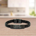 Boyfriend Long Distance Relationship No matter the miles that separate us, Our Bond Remains Unbreakable Braided Leather Bracelet Birthday Graduation Christmas Unique Gifts