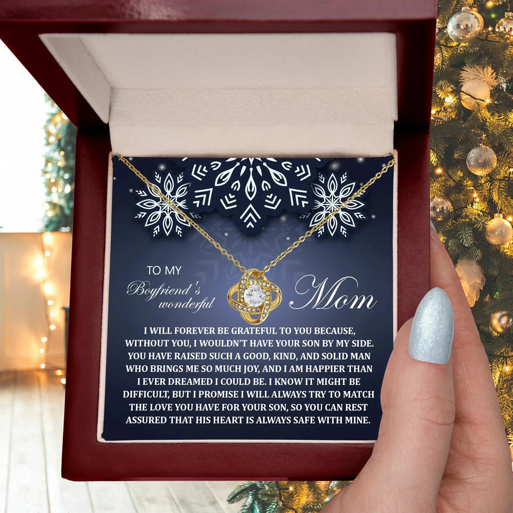 Gift for Boyfriend's Mom - By My Side - Love Knot Pendant Necklace