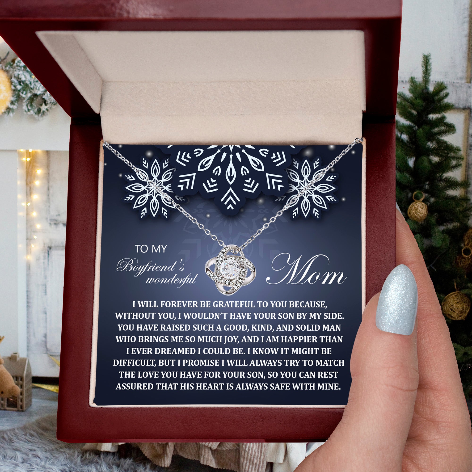 Gift for Boyfriend's Mom - By My Side - Love Knot Pendant Necklace - Mallard Moon Gift Shop