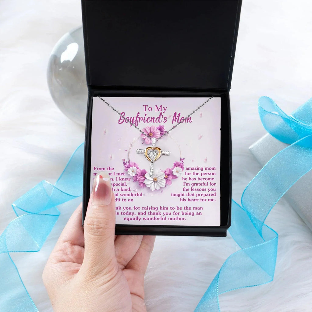 Boyfriend Mother Gift Thank You for Raising a Wonderful Man Cross Pendant Necklace