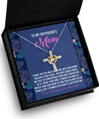 Boyfriend's Mom Cross Necklace with Heartfelt Message Card I Promise He is Safe with Me
