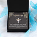Boyfriend's Mom Gift Cross Pendant Necklace with Heartfelt Message Card