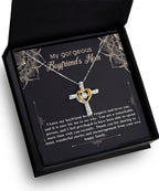 Boyfriend's Mom Gift Cross Pendant Necklace with Heartfelt Message Card