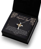 Boyfriend's Mom Gift Cross Pendant Necklace with Heartfelt Message Card