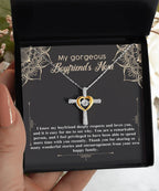 Boyfriend's Mom Gift Cross Pendant Necklace with Heartfelt Message Card