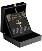 Boyfriend's Mom Gift Cross Pendant Necklace with Heartfelt Message Card
