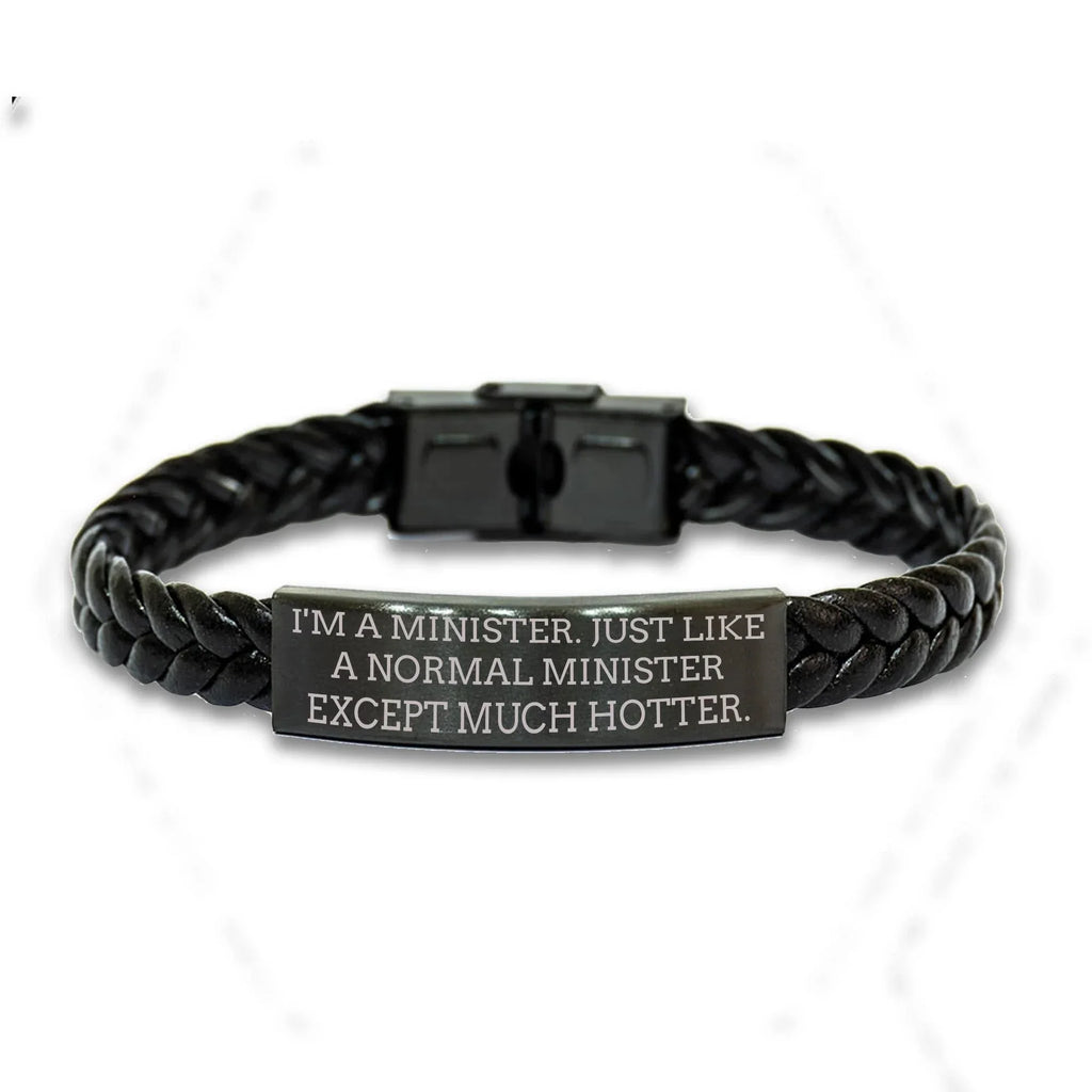 Powerful Interlaced Leather Bracelet Stainless Steel Gift