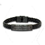 Powerful Interlaced Leather Bracelet Stainless Steel Gift