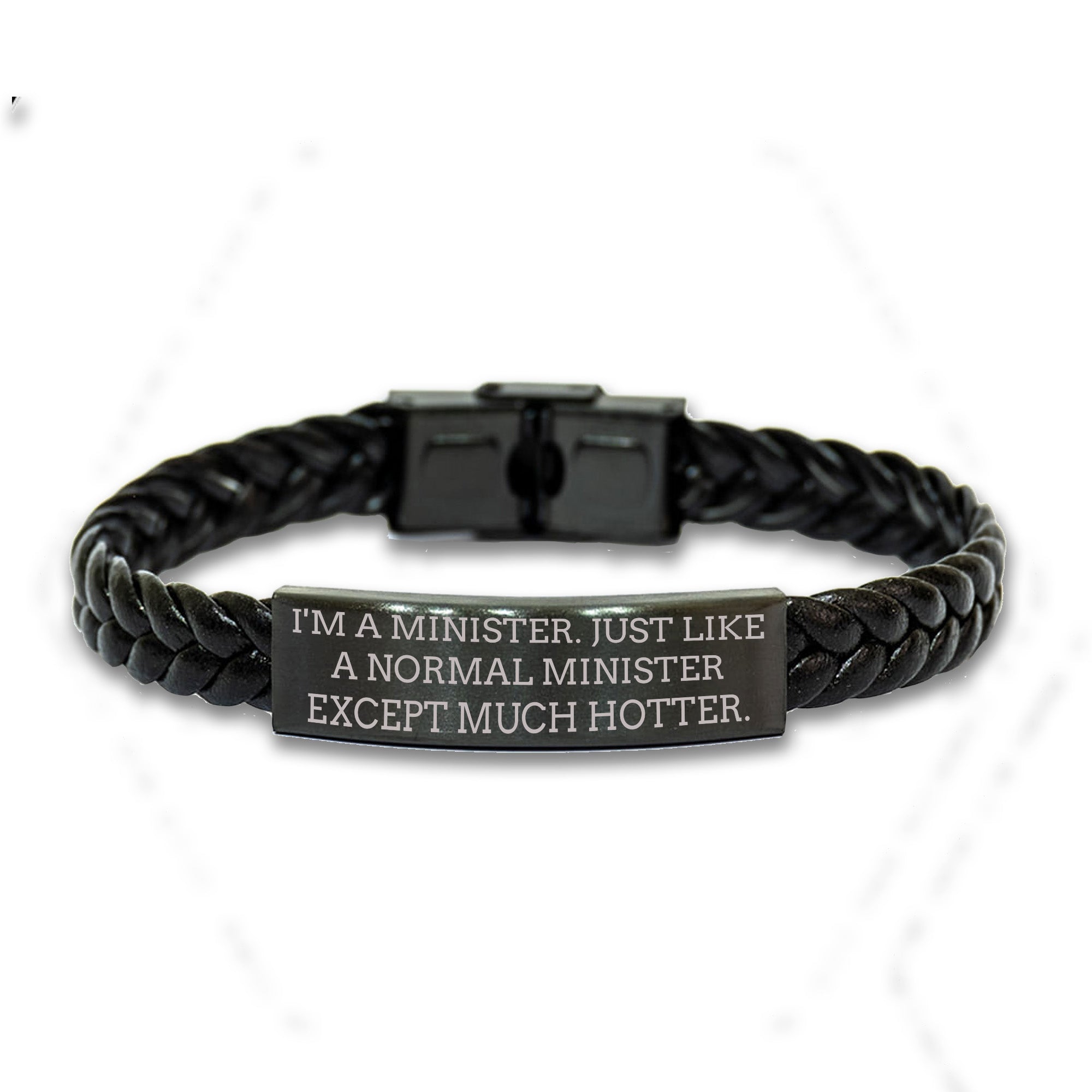 Powerful Interlaced Leather Bracelet Stainless Steel Gift