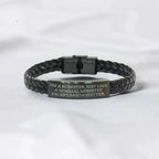 Powerful Interlaced Leather Bracelet Stainless Steel Gift