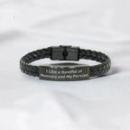 Persian Cat Lovers Handcrafted Interlaced Leather Bracelet, I Like A Handful Of Humans And My Persian