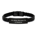 Funny Heartfelt Gifts from Men to Jeweler Friends - Interlaced Leather Bracelets for Christmas Unique Jewelry