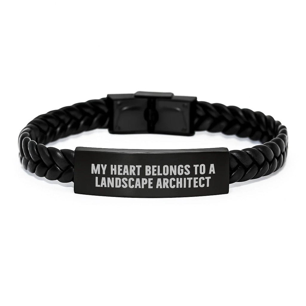 Funny Landscape Architect Gifts for Men - Interlaced Leather Bracelet with Engraved Stainless Steel, PU Leather, Gifts from Sweetheart, Christmas Unique Presents