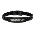 Funny Havanese Dog Gifts for Havanese Mom - Stainless Steel Leather Interlaced Bracelet Gifts from Friends to Family