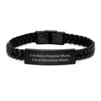 Havanese Dog Mom's Funny Gift, Unique Interlaced Leather Bracelet for Men Women Friends, Christmas Unique Gifts from Mom to Havanese Dog Lover