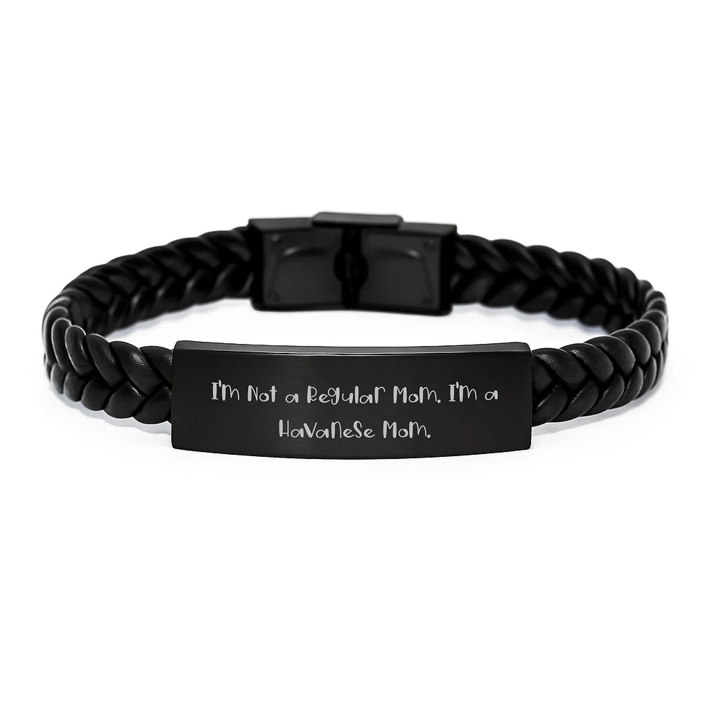 Funny Havanese Dog Mom Interlaced Leather Bracelet Gifts from Mom to Havanese Dog Lover for Christmas Unique Gifts