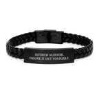 Auditor Inspired Interlaced Leather Bracelet, Funny Quote, Gifts from Friends to Auditor Men, Birthday Unique Gifts for Auditor
