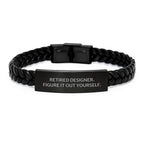 Funny Designer Gifts from Men Friends Christmas Unique Interlaced Leather Bracelet for Women Designer Friends, Men Designer Interlaced Leather Bracelet, Retired Designer Figure It Out Yourself