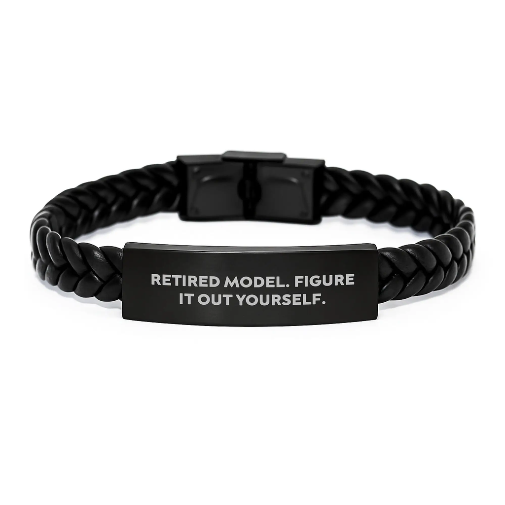 Funny Retired Model Gifts Model Interlaced Leather Bracelets for Men and Women Graduation Unique Gifts from Friends and Family - Image 1