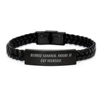 Funny Senator Gifts for Men, Interlaced Leather Bracelet with Stainless Steel Engraving, Perfect for Friends, Family, or Coworkers - Unique Christmas Unique Gifts for Senators