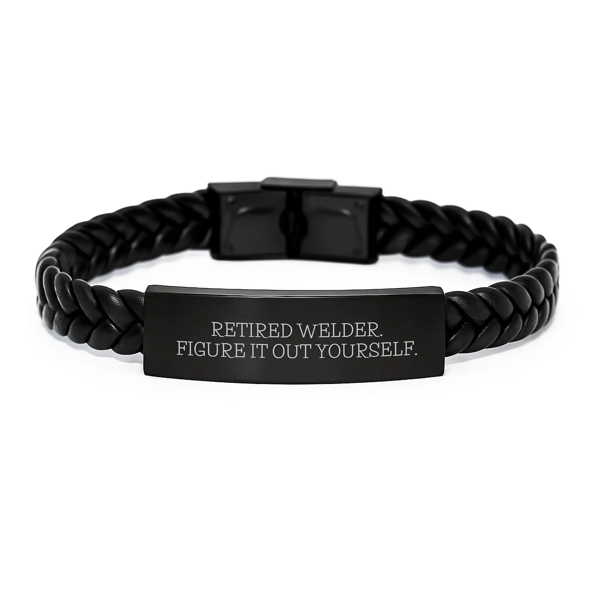 Funny Welder Gifts from Men, Interlaced Leather Bracelet for Welder, Birthday Unique Gifts for Him - Image 1