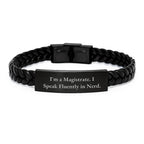 Funny Magistrate Gifts, Interlaced Leather Bracelet for Men Women Friends, Christmas Unique Presents from Friends Family Coworkers